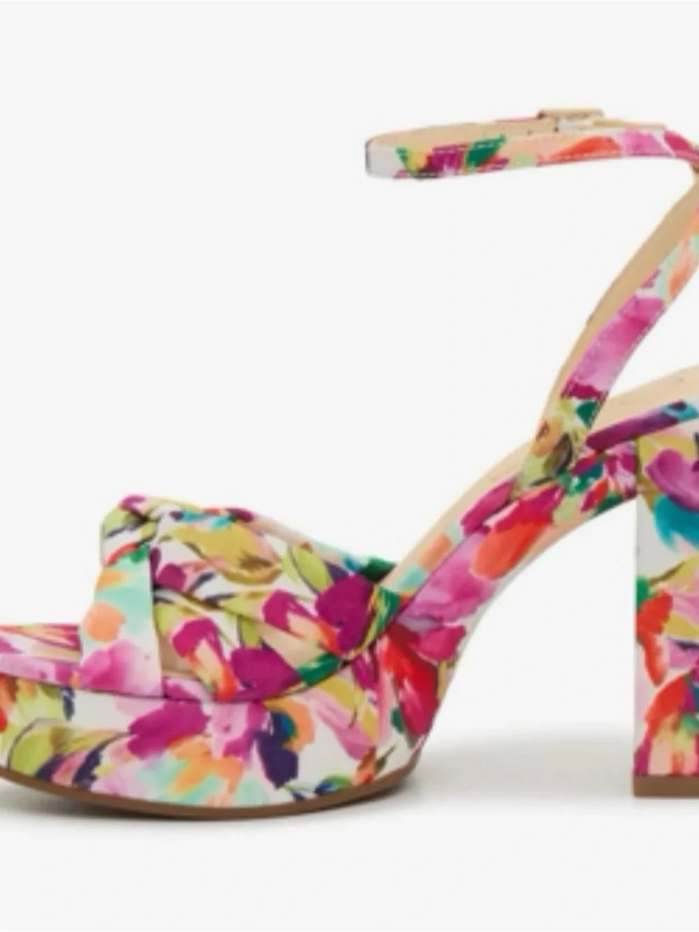 Jessica Simpson Multi-Color Floral Platform Sandal - Pink & Green